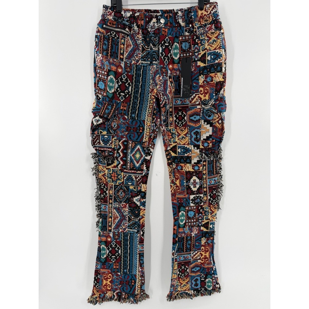 Rockstar Original Ayami Slim Flare Pants Blue Multi Tapestry